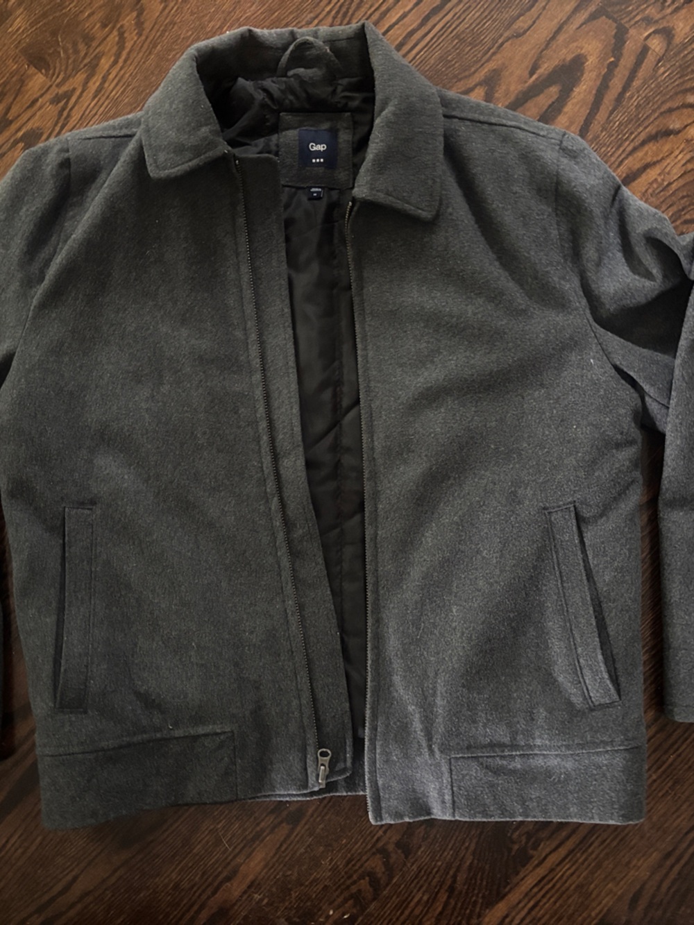 GAP Men's Charcoal Gray Wool-Blend Pea Coat